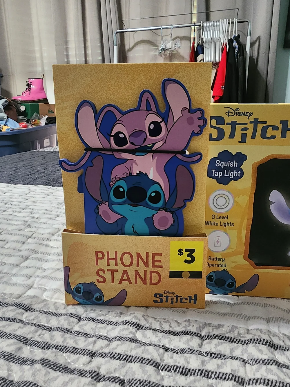 Disney Stitch Blue LED Mood Light & Phone Stand Set - Blue